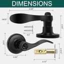 1 Pack Entrance Door Handle, Matte Black Reversible Door Lever Perfect for Interior Door and Closet, Traditional Wave Style Keyed Entry Door Lock - Keyed Alike