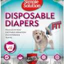 Simple Solution Disposable Dog Diapers, Female Dog Diapers, Puppy Potty Training, Incontinence and Heat Cycle Protection, Large Diapers for Dogs, 1827 Inch Waist, 30 Count