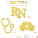 Glitter Nurse Graduation Centerpiece Sticks 12pcs Medical Nursing Graduation Party Centerpiece for Table Congrats RN Table Decorations for Congrats Grad Nurse Party Supplies