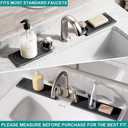 Stone Faucet Mat for Kitchen Sink - Quick Dry Diatomite Sink Splash Guard, Prevents Moisture Buildup & Water Stains, Water Absorbing Stone Tray for Bathroom Countertop (Dark Gray, 30" x 4")