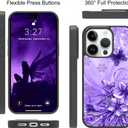 OOK Magnetic for iPhone 15 Pro Max Case Purple Butterfly with Flower Nebula Space Design [Compatible with MagSafe] Hard PC+Soft TPU Bumper Anti-Slip Ultra Thin Case, Light Purple