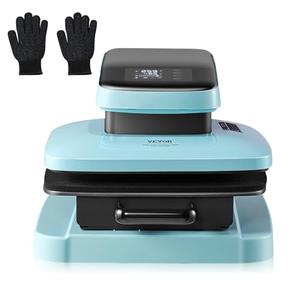 VEVOR 15x15 Auto Heat Press Machine, T Shirt Press Machine with Auto Release, Heat Up Fast & Even, Professional Tshirt Press Machine for Sublimation, Vinyl, Heat Transfer Projects, Light Blue