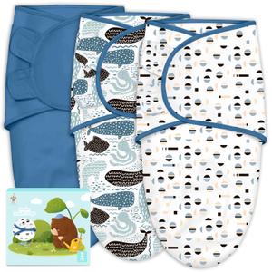 Cute Castle 3-Pack Baby Swaddle Sleep Sacks - Newborn Swaddle Sack - Ergonomic Baby Swaddles Blanket Warp for Boys and Girls - Baby Essentials (0-6 Months - Blue) (Large)