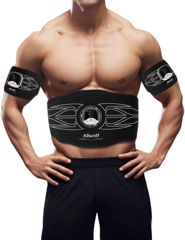 Ab Stimulator Muscle TonerAbs Muscle Stimulator Abdominal Toning Fitness Belt for Men and Women Black