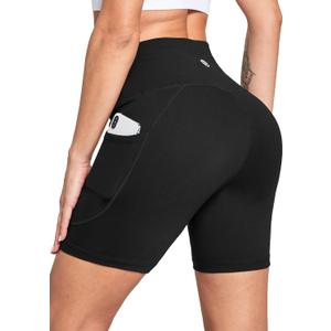 baleaf Women's 6"/8" High Waisted Biker Shorts with Pockets for Gym Workout Yoga Running Athletic (XXXL)