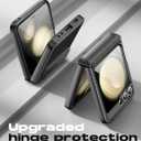i-Blason for Samsung Galaxy Z Flip 7 FE Case, Z Flip 6/5 Case with Stand [Built-in Screen Protector] [Hinge Protection] Full-Body Rugged Shockproof Protective Phone Case for Z Flip 7 FE/6/5, Black