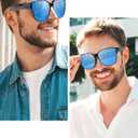 2 x FIMOSON Over Glasses Sunglasses for Men Women, Polarized UV400 Protection Fit Over Sunglasses for Driving (A01 Black Frame/ Blue Lens)