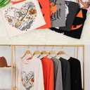 Tobrief Christmas Shirts for Women 3/4 Sleeve Graphic Tee Crew Neck Funny T Shirt Fall Holiday Tops (S)