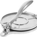 Tortilla Press Flatbread Maker Press, 6 Inch Aluminum, For Tortillas, Quesadillas, Pizzas & More, Silver Roti Maker Dough Press Quesadilla Maker Empanada Maker Press Chapati To Rotate Pizza Press