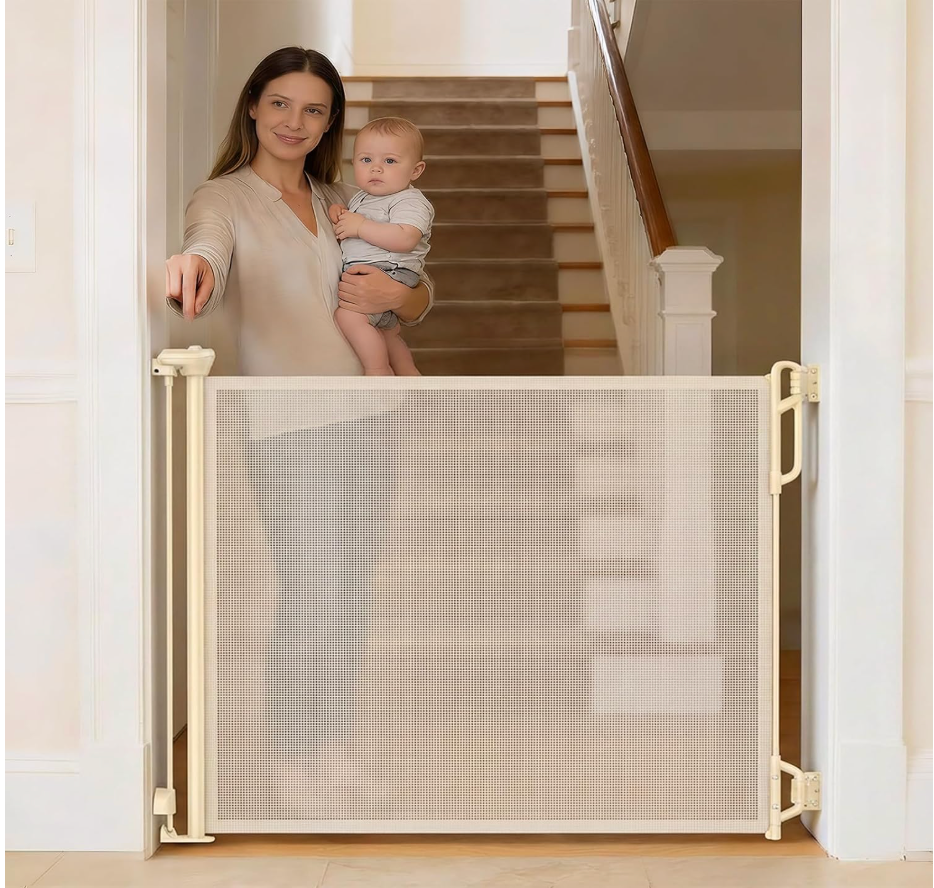 Retractable Baby Gate for Stairs & Doorways, Dog Pet Gate