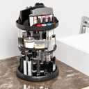 Yieach Rotating Make up Organizers for Counter,Adjustable Spinning Organizer for Vanity,Rotating Perfume Organizer,Lazy Susan Bathroom Organizer for Beauty Product,Spin Skin Care Storage Rack,Black (NO Patterns Decor)