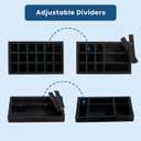 Elsjoy 8 Pack 4 Styles Black Velvet Jewelry Trays, Jewelry Organizer Tray Stackable Jewelry Storage Tray for Drawer, Rings, Earrings, Necklace