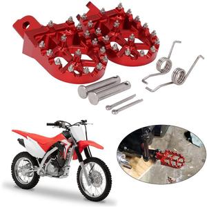 AnXin Dirt Bike Foot Pegs Motorcycle Footpegs Foot Pedals Rests CNC For CRF 110 CRF110F 2013-2024 CRF125F 2014-2024 Dirt Pit Bike Red