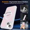 Compatible with Striped iPhone 13/14 Case with Stand,6.1" T-Pink