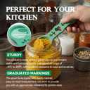 Silicone Magnetic Measuring Spoons, 2 Pack Coffee Measuring Spoons(4-size) - Equipped with strong N50 magnets  securely attach to any metal surface, Suitable for dry and liquid ingredients(Green)
