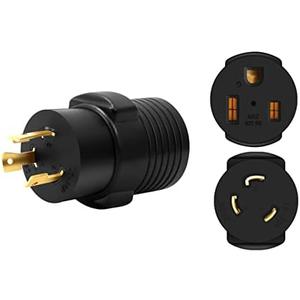 ONETAK NEMA L6-30P to 6-50R Compact 240V 30 Amp Twist Lock 3 Prong Male Plug to 50 Amp 3 Prong Female Receptacle Generator RV Power Cord Adapter Connector