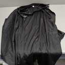 L'VOW Steampunk Shawl Half Shoulder Cape Samurai Cloak with Belt LARP Warrior Cape Medieval Halloween Costume for Men (Black, M)