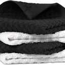 Infinitee Xclusives Premium Dish Cloth 100% Cotton 12 x 12 Inches |Pack of 4| - Ultra Soft Tea Towels - Highly Absorbent Kitchen Rags - Terry Dishcloth for Kitchen and Household Cleaning |Black|