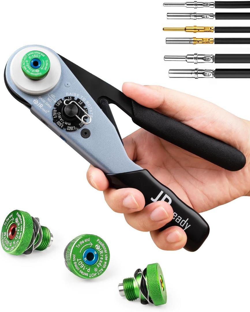 JRready Deutsch Crimp Tool ST2169 Deutsch Crimping Tool for DT,DTM,DTP and Amphenol AT ATP ATM Series Size 16 20 12 Solid Pin&Soc Contacts, Closed Barrel Crimp Tool with Three Positioners JRready Deutsch Crimp Tool ST2169 Deutsch Crimping Tool for DT,DTM,DTP and Amphenol AT ATP ATM Series Size 16 20 12 Solid Pin&Soc Contacts, Closed Barrel Crimp Tool with Three Positioners