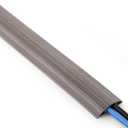 ZhiYo 5.6 Ft Cord Covers for Wires on Floor, Cord Hider Floor Hide Extension Cords, Soft PVC Cable Cover Cable Protector, Wire Cavity W0.62 In H0.31 In, Gray Oak Wood