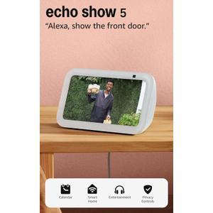Amazon Echo Show 5 (newest model), Smart display, Designed for Alexa+, 2x the bass and clearer sound, Glacier White