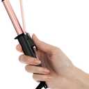 Travel Size Curling Iron Dual Voltage 100-240V, Mini Curling Iron for Short Hair with 1/2 Inch Barrel, Ceramic Mini Hair Curler with Keratin & Argan Oil Infused, Travel Hair Curler with Storage Bag