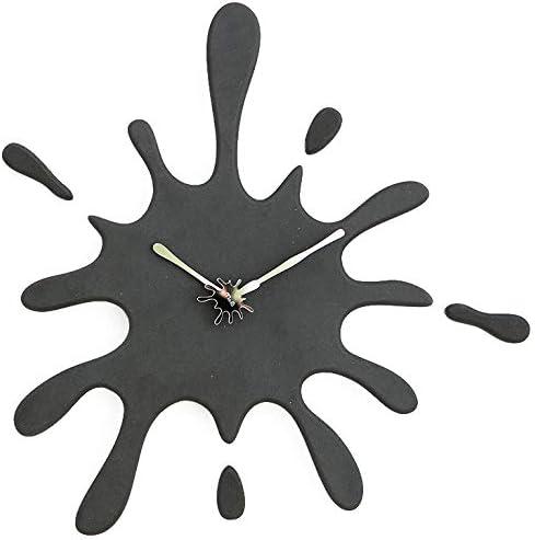 Stephanie Imports Modern Minimalist Black Ink Splash Silent Wall Clock (19.5 X 18.8)