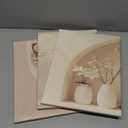 3pcs Framed Canvas Wall Art Arched Wabi Sabi Niche Textured Vases Dried Florals Posters Prints Pictures Paintings Minimalist Warm Beige Wall Decor for Bedroom Living Room Bohemian Decoration