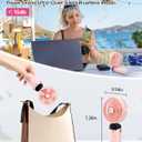 Portable Handheld Fan, 4000mAh Battery Operated Hand Fan with LED Display, 90Foldable Hand Held Fan with Base, USB Rechargeable Fan for Outdoor Indoor, Personal Mini Travel Fan for Women