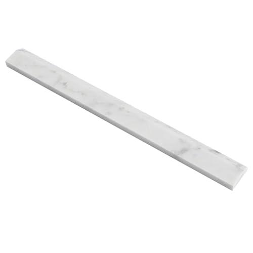 Diflart 10-Pack Carrara White Marble Pencil Liner Trim, 3/8 x 12 Inch, Honed, Marble Tile Edging Corner Trim Molding Bullnose Tile Shower Bathroom Kitchen Livingroom