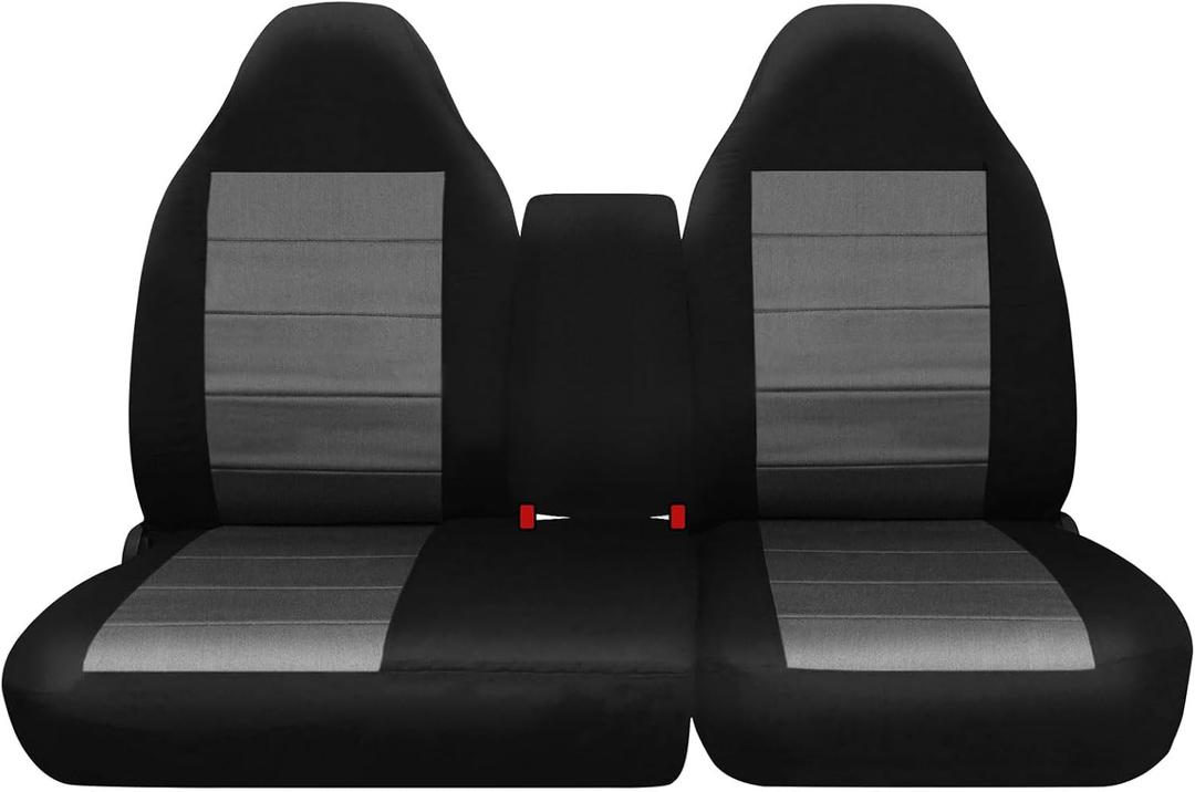 SAPUBK Custom-Fit Front Seat Covers Replace for 1997-2000 Ford F-150 40/60 Split Bench with Opening Center Console, Knitted Fabric Composite Soft Foam Lining Airmesh Breathable Seat Cover Cushion