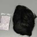 AGO Natural Black Wigs with Bangs Short Bob Wig Shoulder Length Synthetic Hair for Women Girl Loose Wavy Wig Heat Resistant Fiber Hair for Daily Party Halloween Cosplay Use(2/4#Black)