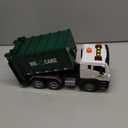 Garbage Truck Toy, Large Friction Powered Garbage Truck Toy with Light and Sounds, 4 Garbage Bins and Learning Cards for Kids