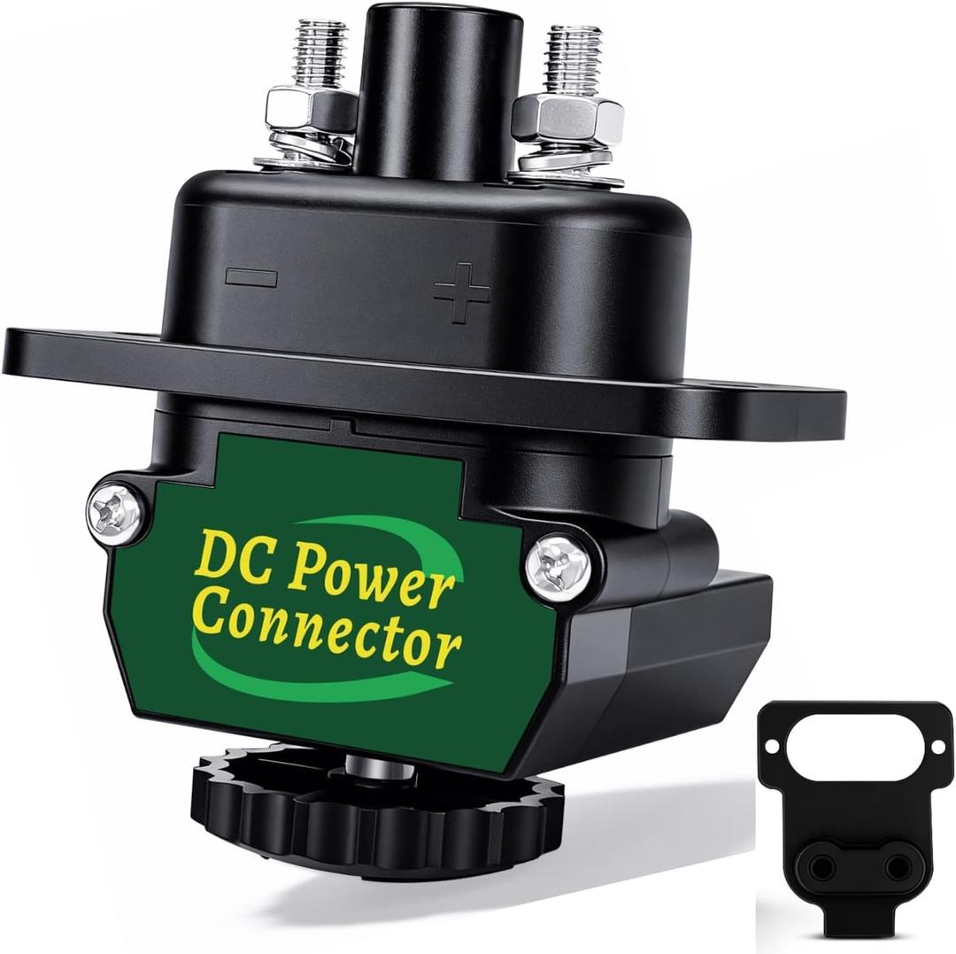 DC Trolling Motor Plug 027-0004-KIT Power Connector, 12V-48V Tolling Motor Kit L-Shaped & Linear Straight Mount Replacement for Battery Tender with 80A/90A Capacity