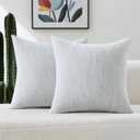 FUTEI Grey Decorative Throw Pillow Covers 18x18 Inch Set of 2,Soft Chenille Jacquard Geometric Pattern Cushion Case,Modern Home Decor for Couch Bed Living Room