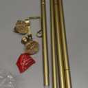 TONIAL Curtain Rods 32 to 55 Inch(2.6 to 4.8 ft), Telescoping Splicing 3/4 Single Rods for Windows 20 to 53 Inch(1.7 to 4.4 ft) Decorative Drapery Rod with Translucent Diamond Finial, Gold