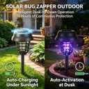4 Pack Solar Bug Zapper Outdoor Waterproof Mosquito Repellent Outdoor Patio Mosquito Trap & Killer for Moths, Gnats, Flies, Small Flying Insect, Solar Powered Fly Zapper for Backyard, Garden