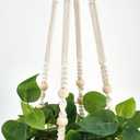 Mkono Fake Hanging Plant with Pot, Artificial Plants for Home Decor Indoor Macrame Plant Hanger with Fake Vines Greenery for Bedroom Bathroom Kitchen Office Decor, Ivory (Pothos)