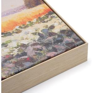 Canvas Floating Frame for 30x40 Abstract Art, 1.5" Deep DIY Metal Floater Frames for Home Office Art Show Exhibition, Modern Wall Decor for Hallway Entryway, No Glass & Back (Natural)