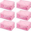 SmoothNovelty 6 Pcs Fleece Throw Blanket Bulk for Kids Soft Plush Flannel Throw for Kids Girl Sleepover Slumber Night Galentine's Party Bed Couch(Pink,40 x 60 Inch)