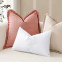 Artscope Synthetic Down Pillow Insert, 20x20 Down Alternative Throw Pillow Insert. Ultra Soft Fluffy Sleeping Pillow with 100% Cotton Cover, Decorative Pillows-White.