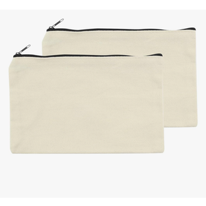 MYSXN 2pcs Canvas Bags,Pencil Case,Makeup Bag,Blank Zipper Pencil Pouch for School Supplies,Office Supplies,Home,DIY,Cosmetic Bag
