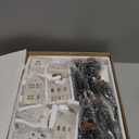 Mokof Christmas Village Set - 7 White Ceramic Houses with Remote LED Tea Lights and 8 Mini Trees, Farmhouse Christmas Decorations Indoor for Fireplace, Mantel, Tabletop, Shelves Winter Holiday Decor