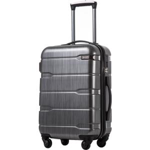 Coolife Luggage PC+ABS Hardshell Suitcase with TSA Lock, Spinner Carry On LightweightCharcoal, 20in