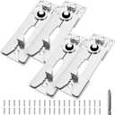 4 Pack Sectional Couch Connector Screws, Heavy Duty Sofa Connectors for Sectionals, Couch Clamps to Make Sectional Stay, Multi-Card Design Furniture Connectors(155 * 55MM) (Silvery)