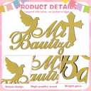 Gerrii Mi Bautizo Letter Sign Glitter Wooden Wall Hanging Baby Shower Decor First Communion Accessories for Baby Shower Supplies Gender Reveal Backdrop Party Christmas Gift Ornaments (20" x 12",Gold)