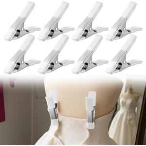 LemonRoad 8 Pack 4.17 Inch Dress Clips Clothing Clamps for Fitting Bridal Seamstress Mannequin Heavy Duty Fixed Clamp Wedding Photographer Fashion Designers Dress Makers Salespeople