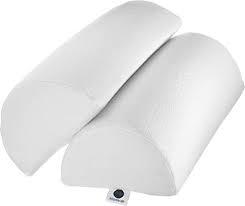 AllSett Health 2 Pack - XXL Half Moon Bolster Pillow for Legs, Back and Head | Semi Roll for Ankle and Foot Comfort with White Cotton Machine Washable Cover | Premium Memory Foam | 2 Pillow System 22x8'