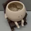 Adorable Flower Pots, Decorative Home Planter, Cute Plant Containers, Resin Funny Face Pot for Garden, Patio, Backyard, Living Room, Bedroom, Front Door and Hallways