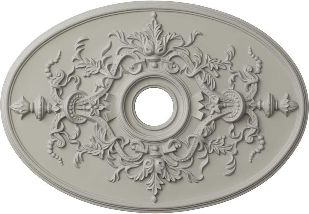 Ekena Millwork CM21X30ALPCF Ceiling Medallion, Pot of Cream, 30 3/4"W x 21/14"H x 3 7/8"ID x 1 5/8"P